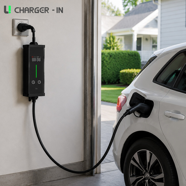 Smart Portable EV Charger Type 2 230V 16A Level 2 Electric Car Charger With LED Indicator EV Charging Station for Home