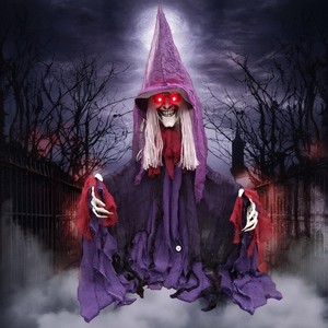 2026 Halloween: Novedoso accesorio de casa embrujada de plástico móvil con sonido y luz de fantasma espeluznante para decoración de fiestas de Halloween para adultos - Product Image 5