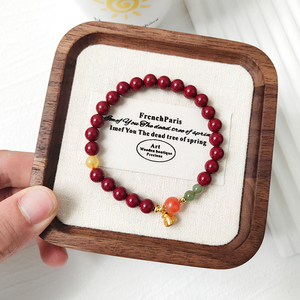 Exquisita cinnabarita de alta calidad, jaspe, pulsera de moda de ámbar con amuleto de melocotón de la <span class=keywords><strong>suerte</strong></span> Boost Prosperity Luck Elegance Health - Product Image 2