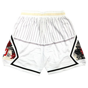 Celana Pendek Streetwear Vintage Pria Custom Tackle Printing Retro Wanita Polos Double Mesh Celana Basket Produsen - Product Image 4