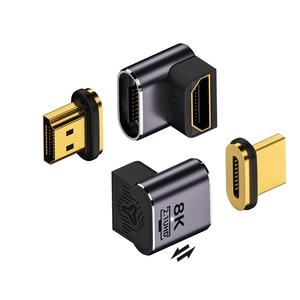 कारखाना नया 8k चुंबकीय कनेक्टर पुरुष से महिला 90 डिग्री दाएं एंगल्ड प्रकार-लैपटॉप के लिए एक एचडीटीवी 2.1 सीधे वीडियो एडेप्टर - Product Image 2