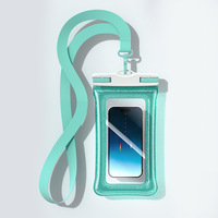 Sac de rangement étanche gonflable pour téléphone portable avec écran tactile, motif étoilé scintillant, pochette flottante pour téléphone, sac étanche pour mobile