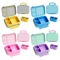 Boîte à lunch portable de 1200 ml avec 3 compartiments, récipient de stockage alimentaire, boîte à lunch mignonne, boîte à lunch bento, boîte à lunch pour enfants pour l'école