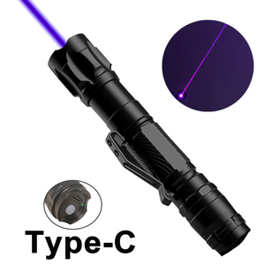 Purple &amp; <strong>Green</strong> Red High Power <strong>Laser</strong> Pointer Pen with Type-C Charging 1000m Range Aluminum Alloy for Outdoor Camping - Product Image 1