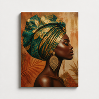 Peinture sur toile abstraite personnalisée de femme africaine, peinte à la main, décoration murale ethnique de luxe, impressions sur toile Giclée pour la décoration intérieure