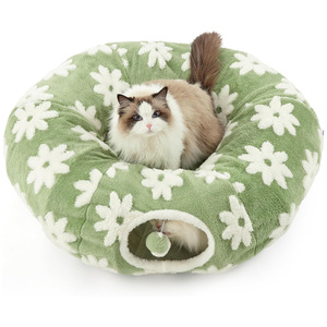 Oem/Odm Milieuvriendelijke Kattentunnel Nest Zachte Doek Boorgat Donut Rolkooi Voor Kattenentertainment Aanpasbare Bedden Voor Huisdieren - Product Image 5