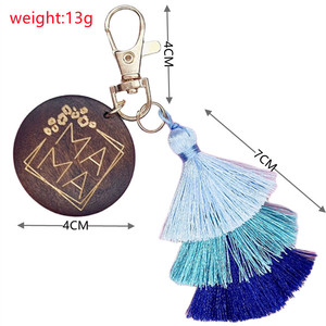 <span class=keywords><strong>Porte</strong></span>-clés Mama <span class=keywords><strong>en</strong></span> bois et métal, <span class=keywords><strong>macramé</strong></span> bohème tressé <span class=keywords><strong>arc</strong></span>-<span class=keywords><strong>en</strong></span>-<span class=keywords><strong>ciel</strong></span> avec pompon, cadeau souvenir durable - Product Image 5