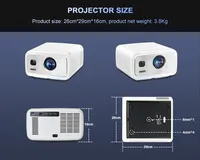 Proyector Inteligente Flixtone D10S 4000 ANSI Lúmenes 1080P 4K Android 15 con Soporte de Elevación, Pantalla de 50''-300'', Portátil para Aula y Hogar