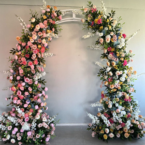 Arco de cuerno de flor púrpura para boda, telón de fondo de flor, 2 piezas, cuernos de arco, forma de cuerno artificial, decoración de arco de flores - Product Image 4