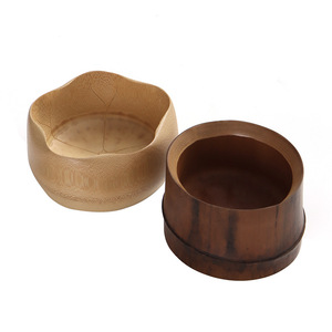Handmade Bamboo Bowl <b>Set</b> For Snacks And <b>Tea</b> Ceremony 5Pcs Natural Wood Fruit Dessert Tray With Lid Storage Container - Product Image 5