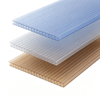 Plaque de polycarbonate alvéolaire gaufrée de qualité supérieure, double paroi, pour abri de voiture, résistante au soleil