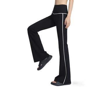 Pantalon <span class=keywords><strong>de</strong></span> yoga évasé taille haute premium avec passepoil contrastant, respirant, idéal pour le yoga, le Pilates, le fitness, les tenues décontractées et le quotidien - Product Image 5