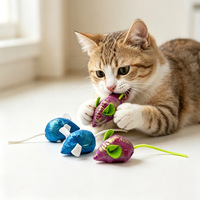 Jouet pour chat en forme de souris brillante effet laser, mini souris interactive colorée pour chaton, jouet de stimulation pour animaux de compagnie