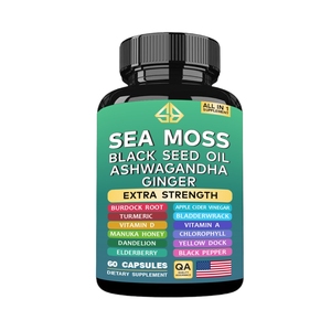 Capsules de Soutien Immunitaire OEM : Mousse de Mer, Huile de Nigelle, Ashwagandha, Gingembre pour la Peau et l'Énergie - Pour Adultes, 60 Comprimés - Product Image 1