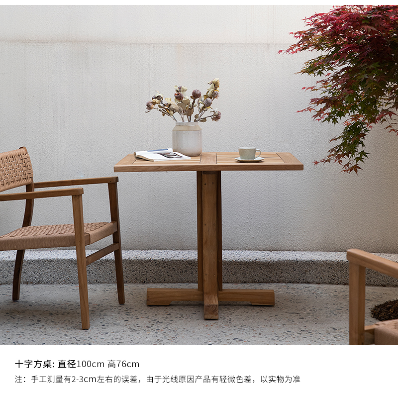 Mesa cuadrada en forma de cruz 100cm