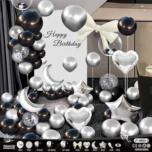 Ensemble d'arche de ballons d'<span class=keywords><strong>anniversaire</strong></span> de luxe, grands ballons en aluminium en forme de nœud, lune, étoile, cœur, ballons en latex à confettis, <span class=keywords><strong>décoration</strong></span> de toile de fond d'<span class=keywords><strong>anniversaire</strong></span> - Product Image 5