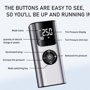 Máy bơm lốp không dây 12V <span class=keywords><strong>DC</strong></span> 150PSI với màn hình kép, máy nén khí di động, bơm lốp xe hơi, xe máy, bóng - Product Image 4