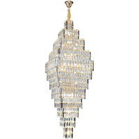 Lustre moderne avec long escalier Grande suspension en cristal Lobby de villa Luminaire suspendu Fournisseur