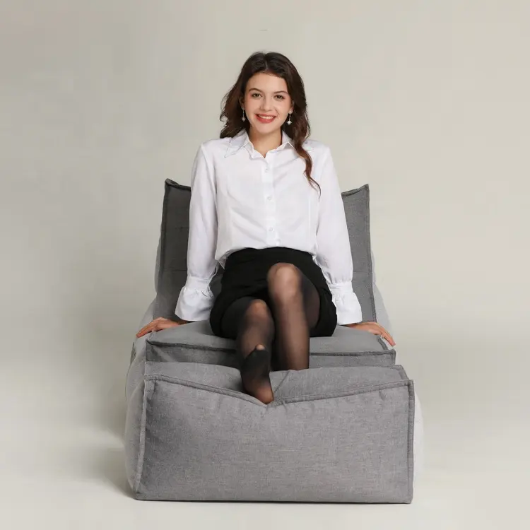 Modern tasarım rendelenmiş köpük gri ucuz salon kanepe beanbag fasulye
