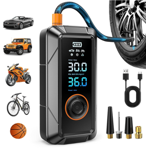 Electric <strong>Tire</strong> <strong>Inflator</strong> 150PSI Digital Screen <strong>Cordless</strong> Air Pump for Car Motorcycle Bicycle Outdoor Use - Product Image 1