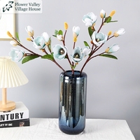 Fleur de Magnolia Artificielle Nordique en Soie, Branche Florale pour Mariage, Décoration Intérieure, Accessoire Hôtelier