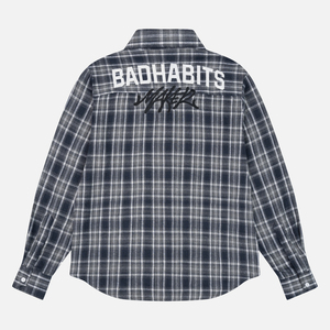 Too <b>Bad</b> Flannel <b>Shirt</b> Regular Fit Warm Plaid Summer Basic with Back Embroidery and Front Leather Label Patch - Product Image 5