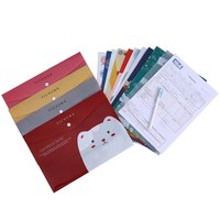 Carpeta de Plástico Transparente con Bolsillos, Carpeta Escolar para Documentos A4, Bolsa de Archivo con Botón a Presión, Carpetas con Logotipo Personalizado
