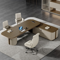Bureau de direction moderne minimaliste en MDF avec tiroir et armoire latérale, style simple, bureau d'ordinateur créatif