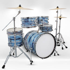 Silencieux de haute qualité, kit de batterie adulte en bois, instrument de <span class=keywords><strong>percussion</strong></span> professionnel, cinq tambours, trois cymbales - Product Image 2