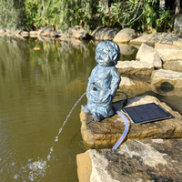 Nouveau produit canard cascade fontaine Statue résine canard Figurine pour jardin décoration extérieure artificielle fontaine à eau solaire