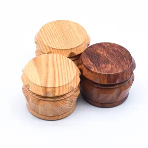 مطحنة سجائر خشبية جديدة بأربعة أجزاء، مطحنة سجائر خشبية، معدنية + خشب 50 ملم