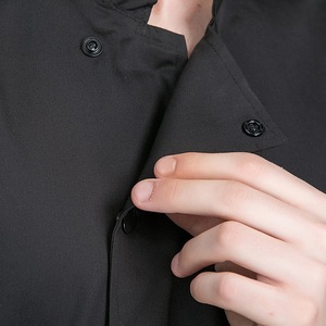 Uniforme de chef de manga larga de color sólido de un solo pecho a la moda personalizado al por mayor para Otoño e Invierno - Product Image 3