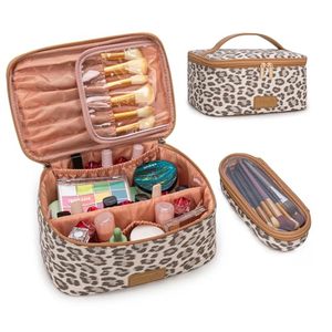 Portable Travel <b>Makeup</b> for Bag Polyester Leopard Pattern <b>Makeup</b> Brush <b>Holder</b> Divider - Product Image 1