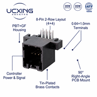 174049-2 WX-120D Connecteur de faisceau de câbles automobile 8-20 broches, angle droit 90 degrés, pas de 2,5 mm, 3A 12V, en stock, OEM ODM