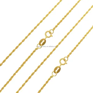 AU750 غرامة مجوهرات قلادة سلسلة 18K الصلبة الذهب حبل سلسلة 1.2 مللي متر سمك مخصص تصميم الصينية الذهب سلسلة