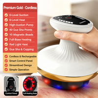 Masseur électrique Gua Sha et dispositif de ventouses, rechargeable par USB, 9 niveaux de chaleur, aspiration sous vide, pour le raffermissement corporel et le massage musculaire
