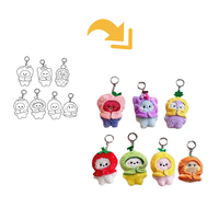 Gantungan Kunci Boneka Buah Mini Custom Logo ODM OEM Hadiah Ornamen Gantung Ulang Tahun Liburan