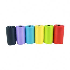 Sacs à déjections canines personnalisés en plastique écologique vert, noir et rose pour chiens - Product Image 1