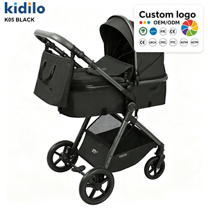 รถเข็นเด็ก<span class=keywords><strong>แบบ</strong></span>ปรับได้ Kidilo K05 รุ่นสองที่นั่ง โครงสร้างอลูมิเนียมอัลลอยด์ ดีไซน์สูง ทันสมัย พร้อมที่จับแบบปรับกลับด้านได้ พับเก็บได้ น้ำหนักเบา ปรับเอนนอนได้ - Product Image 1
