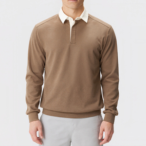 Polo de golf de rendimiento para hombre, mezcla de LICRA de poliéster con diseño de logotipo impreso personalizado para mejorar la movilidad - Product Image 1