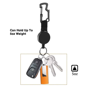 黑色可伸缩徽章夹钥匙扣挂绳耐用塑料带金属夹可伸缩身份证夹促销用 - Product Image 4