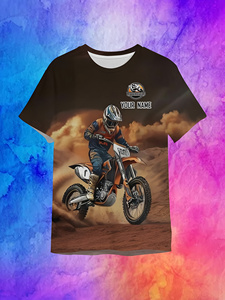 OEM Full Print Motocross Dirt Bike Graphic Tee Personalized Custom Name Text Motorcycle <strong>Racing</strong> Men Casual Short Sleeve T-shirt - Product Image 4
