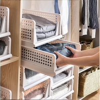 Organisateur de rangement moderne pour la maison, nouveau panier à vêtements pliable en plastique multifonctionnel et empilable avec espace de rangement, très populaire