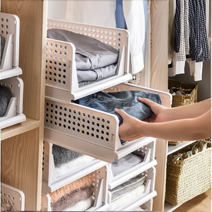 Hiện Đại Nhà Lưu Trữ Tổ Chức Mới Phổ Biến Đa Chức Năng Nhựa Gấp Tủ Quần Áo Tủ Quần Áo Có Thể Xếp Chồng Quần Áo Giỏ Với Khoảng Cách - Product Image 2
