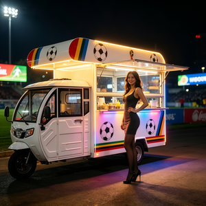 Comienza tu negocio ahora con este colorido camión <span class=keywords><strong>de</strong></span> bar móvil con temática <span class=keywords><strong>de</strong></span> fútbol americano que sirve bocadillos, hot dogs, dulces, patatas fritas y helados - Product Image 1