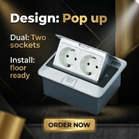 IGERCN 250V 16A Alliage d'aluminium 2 Gang Pop-up Floor Socket Vente chaude Soft Pop-up Germany Socket pour industriel