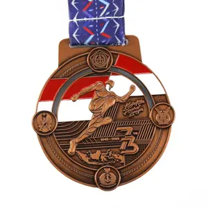 Medalla de Metal dorada, cinta deportiva milagrosa, con cordón, medallas personalizadas