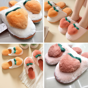 Soffice Peach Point pelliccia casa invernale per pantofole scarpe comode per uso interno - Product Image 1