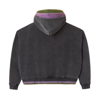 Sweat-shirts à capuche zippés pour hommes, personnalisés, en coton uni 450 GSM, style color block, avec fermeture éclair vintage, effet délavé à la pierre et à l'acide, coupe triple