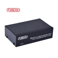 FJ-104AV Fjgear répartiteur audio vidéo 4 ports distributeur av 4 bouche lecture et lecture d'entrée audio et vidéo à sens unique